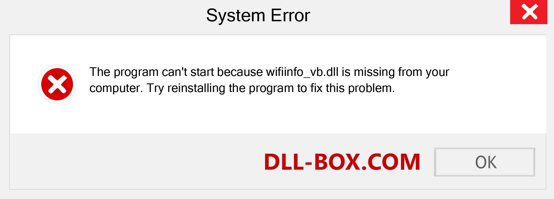  wifiinfo_vb.dll file is missing?. Download for Windows 7, 8, 10 - Fix  wifiinfo_vb dll Missing Error on Windows, photos, images